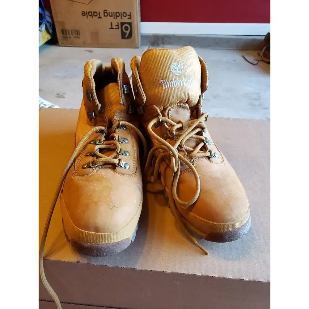 Timberland Euro Hiker Leather Mid Waterproof Boots Size 15 Mens Brown Trail